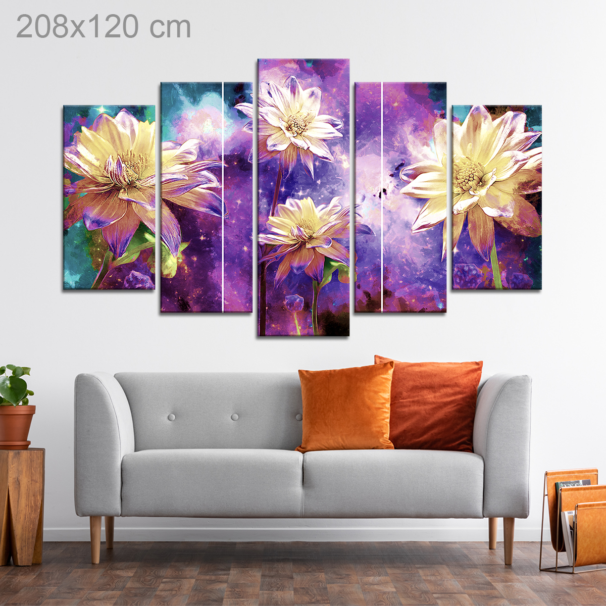 White Flowers on a Galaxy Background Oil Painting – Gozo Graphics ...