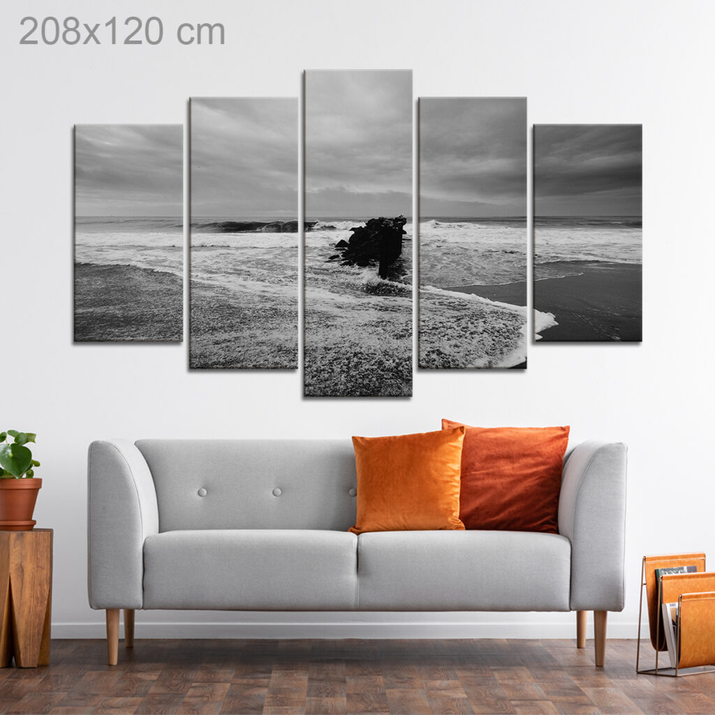 Black and White Stormy Beach – Gozo Graphics | Print | Signage | CNC