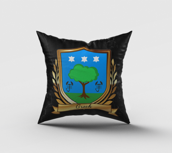 Grech Surname Shield Cushion