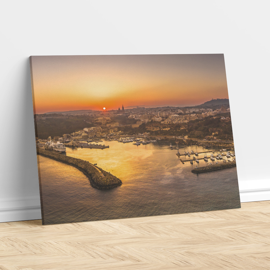 Mġarr Harbour in Gozo At Sunset