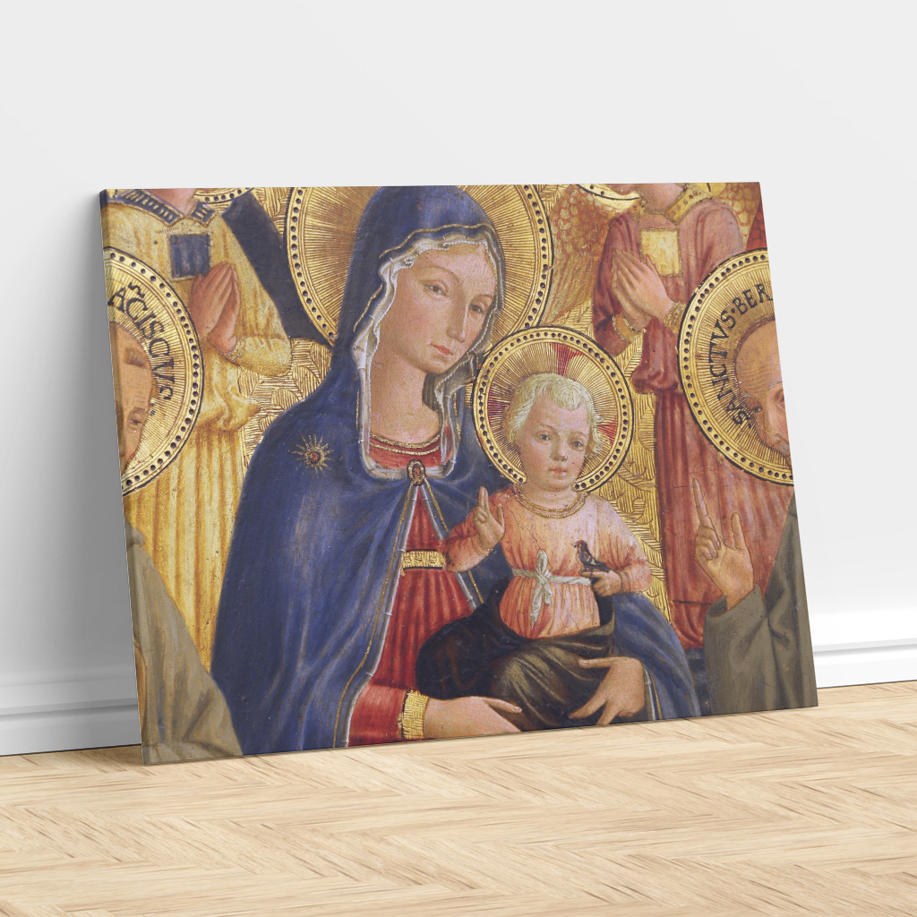 Madonna and Child with St. Francis and St. Bernardine by Bartolommeo Caporali – Painting Print