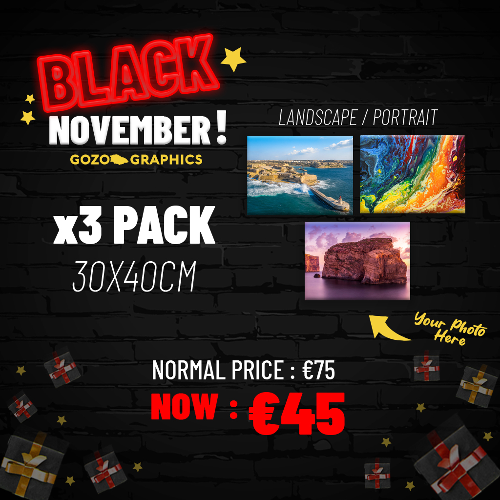 30x40cm - x3 Canvas Print Bundle