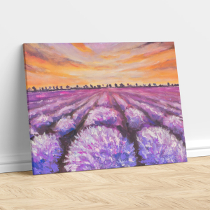 Purple Flower Field – Painting Print