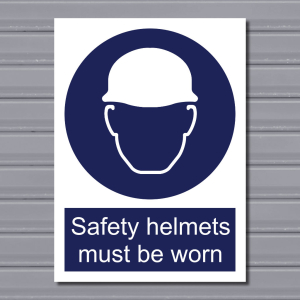 Safety Helmets Must Be Worn – Mandatory PPE Sign
