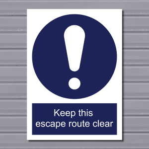 Keep This Escape Route Clear – Safety Sign
