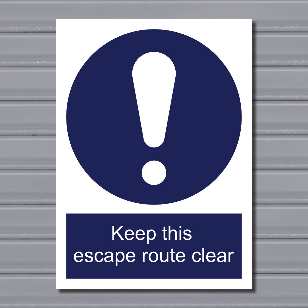 Keep This Escape Route Clear – Safety Sign