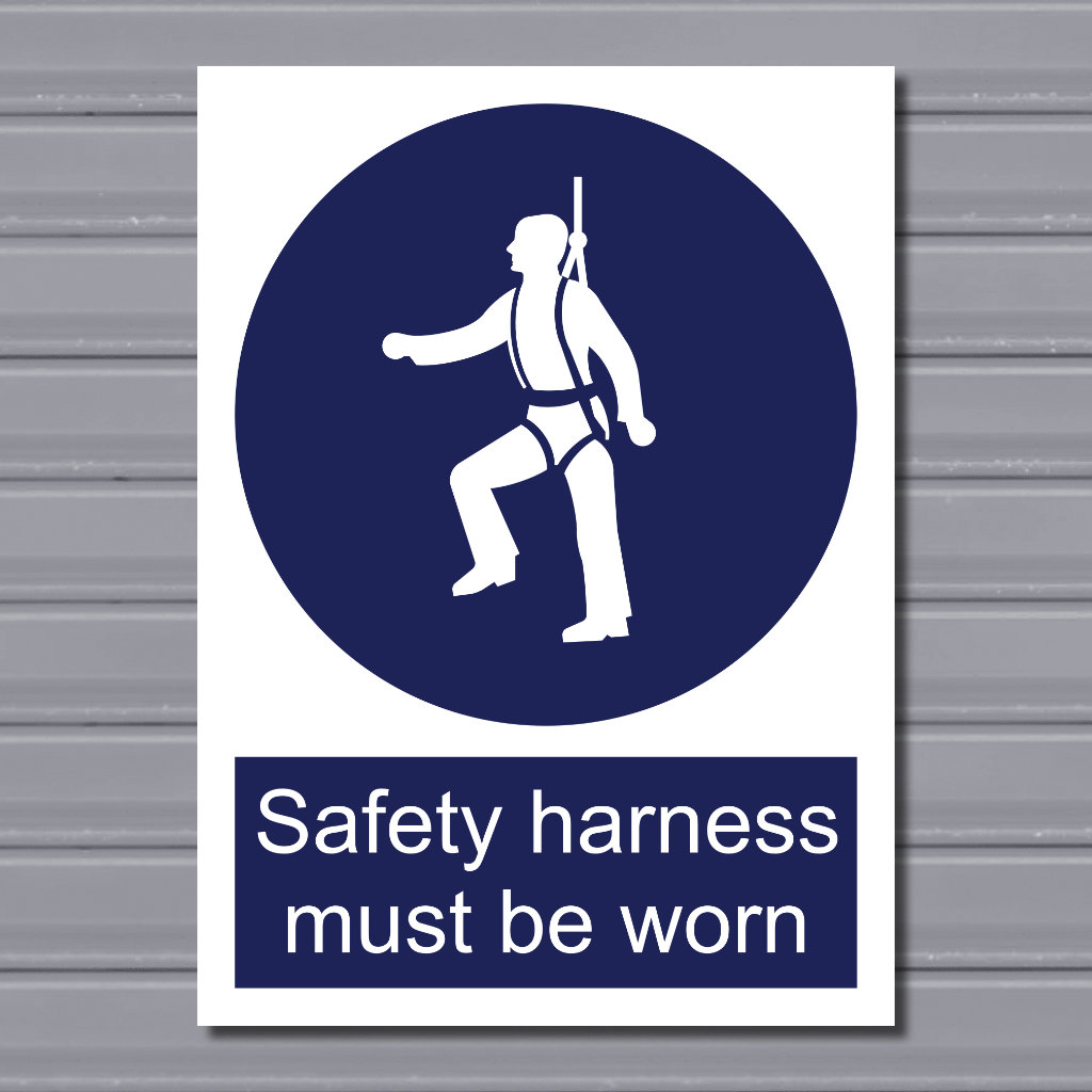 Safety Harness Must Be Worn – Mandatory PPE Sign
