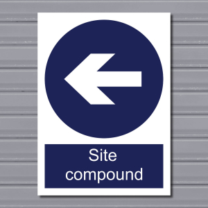 Site Compound – Left Arrow Directional Safety Sign
