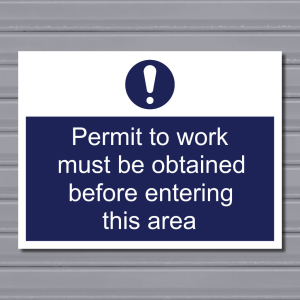 Permit to Work Required Before Entry – Safety Sign