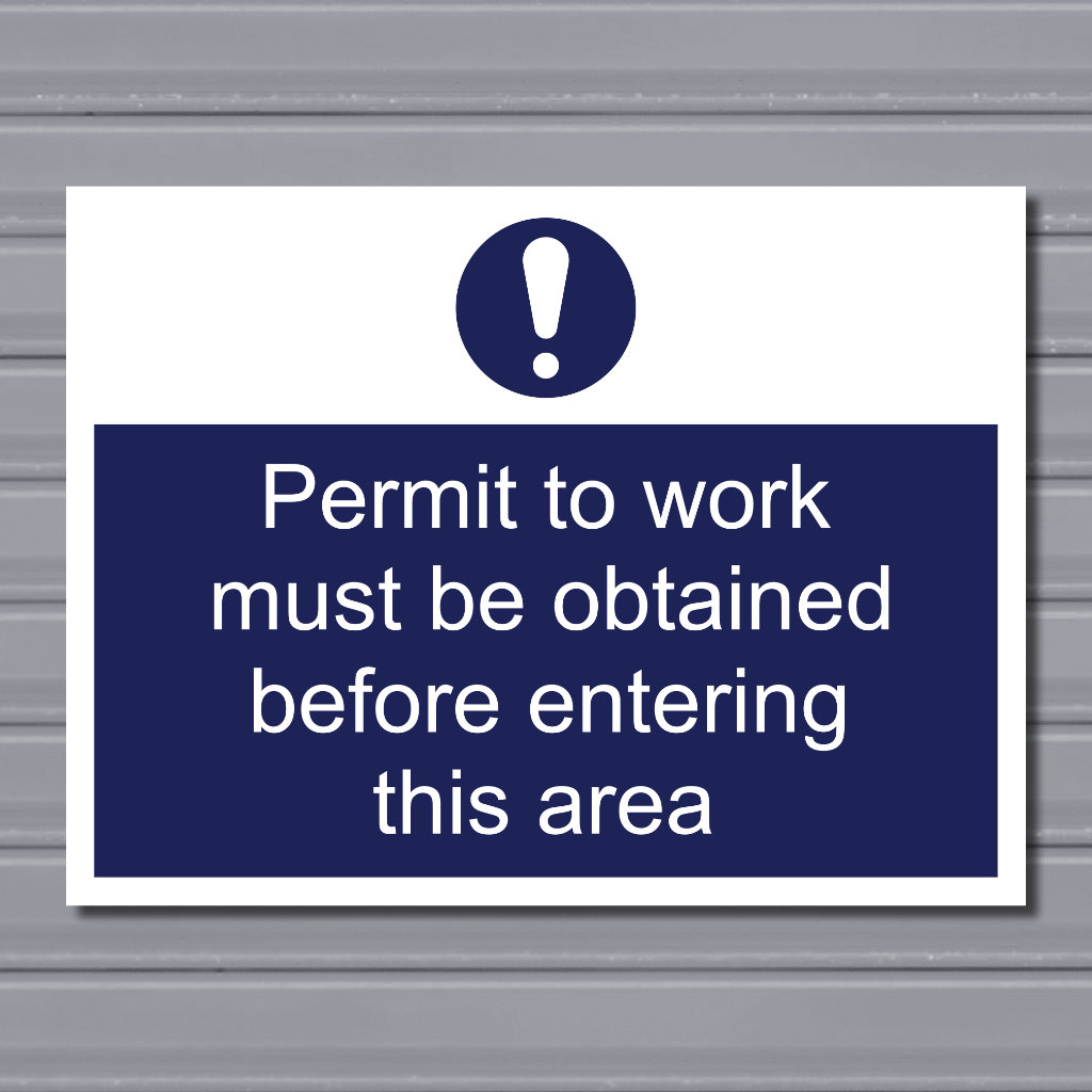 Permit to Work Required Before Entry – Safety Sign