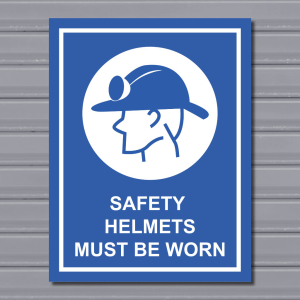 Safety Helmets Must Be Worn – Mandatory PPE Sign