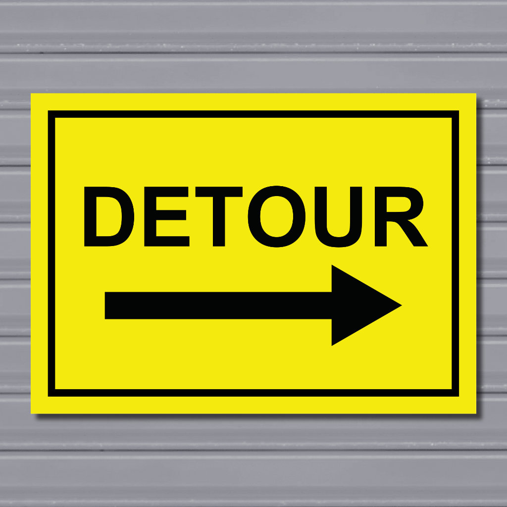Detour Right Arrow – Temporary Directional Sign