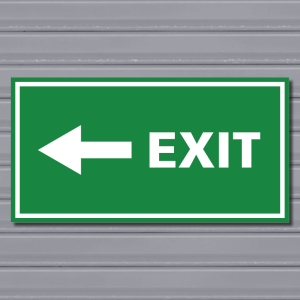 Emergency Exit Sign – (Green, Left Arrow)