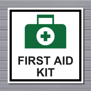 Square First Aid Kit Sign