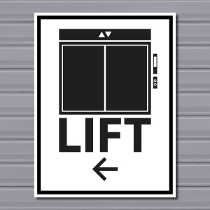 Lift Directional Sign – (Left Arrow)