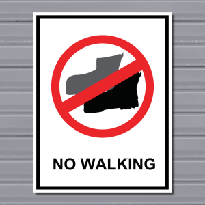 No Walking (Shoes) – Prohibition Safety Sign
