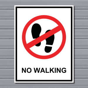 No Walking (Footprints) – Prohibition Safety Sign