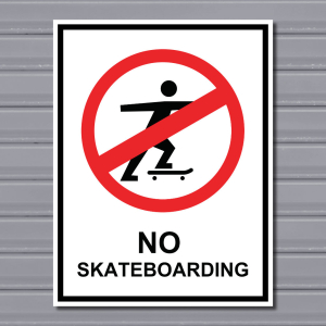 No Skateboarding – Prohibition Safety Sign