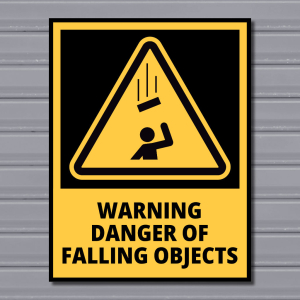 Warning Danger of Falling Objects – Hazard Safety Sign