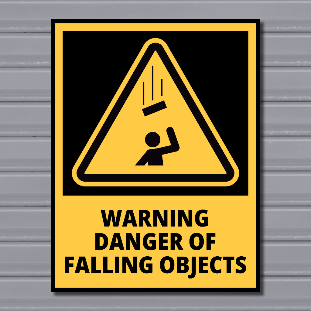 Warning Danger of Falling Objects – Hazard Safety Sign