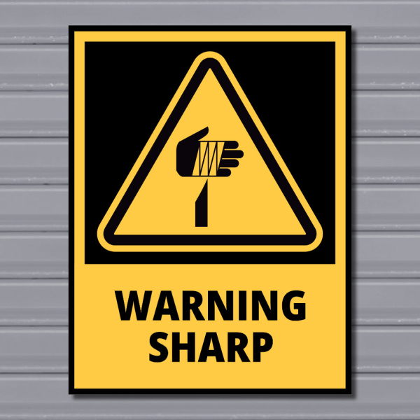Warning Sharp Object – Hazard Safety Sign - Gozo Graphics | Canvas ...