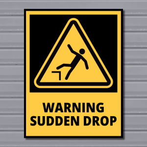 Warning Sudden Drop – Hazard Safety Sign