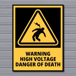 Warning High Voltage Danger of Death – Electrical Hazard Safety Sign